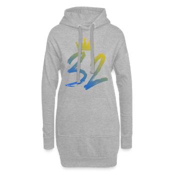 32 Couronne numérique - Sweat-shirt à capuche long Femme - gris chiné - Devant