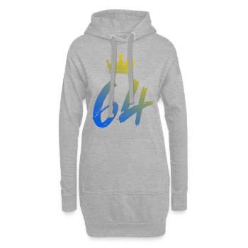 64 Couronne numérique - Sweat-shirt à capuche long Femme - gris chiné - Devant