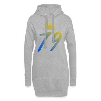 79 Couronne numérique - Sweat-shirt à capuche long Femme - gris chiné - Devant