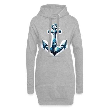 Polygon Anker - Hoodie-Kleid - Grau meliert - Vorne