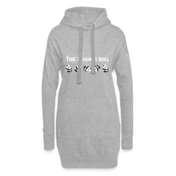 Panda Bär Rollen So Rolle Ich I Geschenk - Hoodie-Kleid - Grau meliert - Vorne