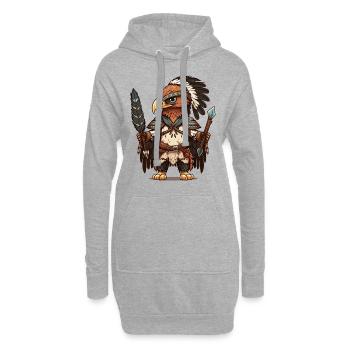 Adlerkrieger-Stolz - Hoodie-Kleid - Grau meliert - Vorne