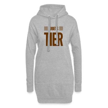 ich arbeite gern - Hoodie-Kleid - Grau meliert - Vorne