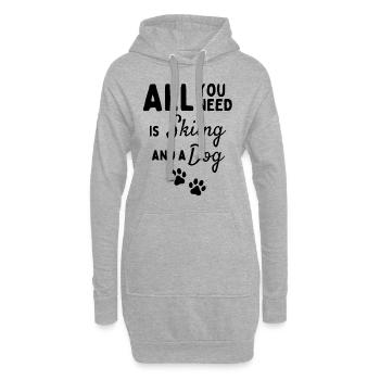 Tout ce dont vous avez besoin est le ski et un chien. - Sweat-shirt à capuche long Femme - gris chiné - Devant
