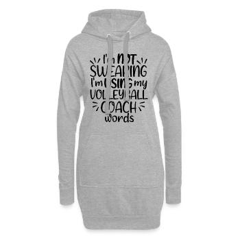 J’utilise les mots de mon entraîneur de volleyball - Sweat-shirt à capuche long Femme - gris chiné - Devant