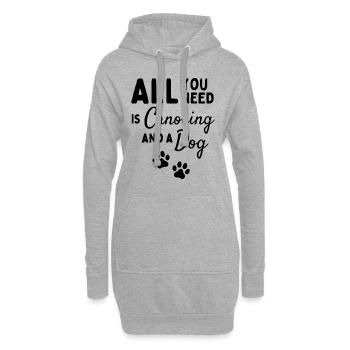 Alles, was Sie brauchen, ist Kanufahren und ein Hund - Hoodie-Kleid - Grau meliert - Vorne
