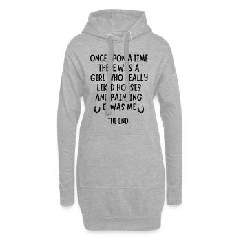 Ein Mädchen, das Malerei und Pferde wirklich mochte. - Hoodie-Kleid - Grau meliert - Vorne