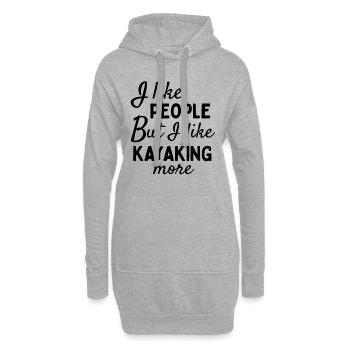 J’aime les gens MAIS j’aime plus le kayak - Sweat-shirt à capuche long Femme - gris chiné - Devant