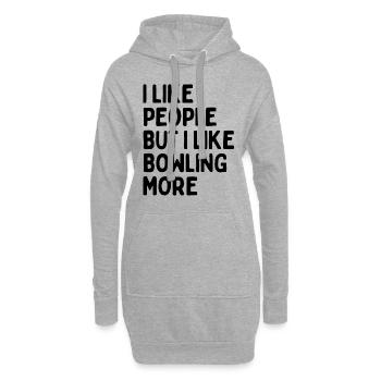 J’aime les gens MAIS j’aime plus le bowling. - Sweat-shirt à capuche long Femme - gris chiné - Devant