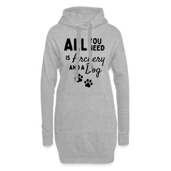 Alles, was Sie brauchen, ist Bogenschießen und ein Hund - Hoodie-Kleid - Grau meliert - Vorne