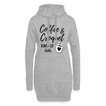 Kaffee & Krocket Art von Mädchen. - Hoodie-Kleid - Grau meliert - Vorne
