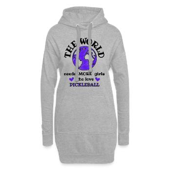 Die Welt braucht mehr Mädchen, die Pickleball spielen - Hoodie-Kleid - Grau meliert - Vorne