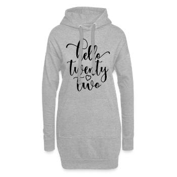 Bonjour Vingt-deux mignons anniversaire de 22 ans - Sweat-shirt à capuche long Femme - gris chiné - Devant