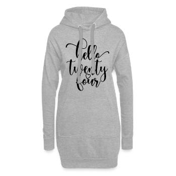 Hallo Vierundzwanzig süßer 24 Jahre alter Geburtstag - Hoodie-Kleid - Grau meliert - Vorne