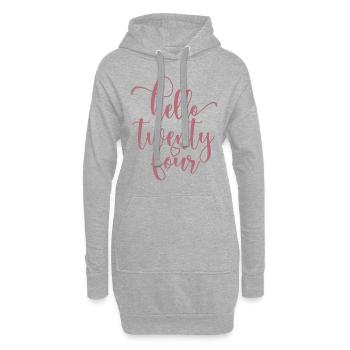 Hallo Vierundzwanzig süßer 24 Jahre alter Geburtstag - Hoodie-Kleid - Grau meliert - Vorne