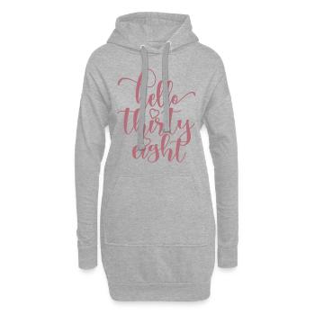 Hallo Achtunddreißig süßer 38 Jahre alter Geburtstag - Hoodie-Kleid - Grau meliert - Vorne