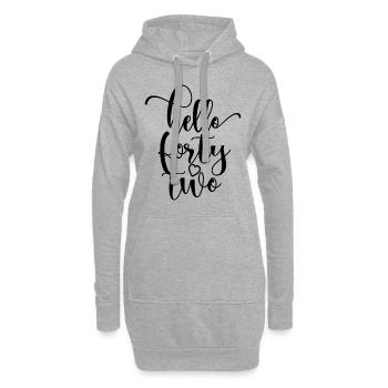 Hallo Zweiundvierzig süßer 42 Jahre alter Geburtstag - Hoodie-Kleid - Grau meliert - Vorne