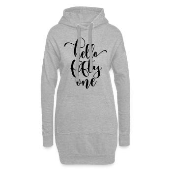 Hallo Fifty One Süßer 51 Jahre alter Geburtstag - Hoodie-Kleid - Grau meliert - Vorne