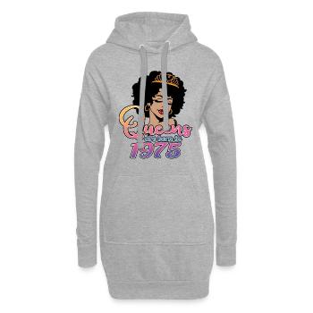 Les reines sont nées en 1975 - 47e anniversaire pour les femmes - Sweat-shirt à capuche long Femme - gris chiné - Devant