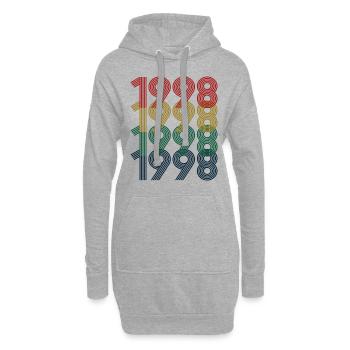 Cool Retro 1998, 24 Jahre alt, Geschenk zum 24. Geburtstag - Hoodie-Kleid - Grau meliert - Vorne