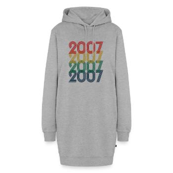 Cool Retro 2007, 16 ans, 16e anniversaire Ados - Sweat-shirt à capuche long Femme - gris chiné - Devant