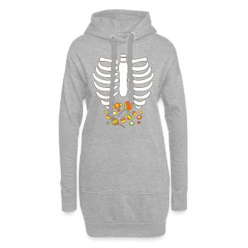 Spooky Scary Ribs Candies Halloween Trick or Treat - Hoodie Dress - heather grey - Front