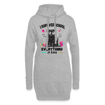 Letzter Schultag, Ich habe die Schule überlebt - Hoodie-Kleid - Grau meliert - Vorne