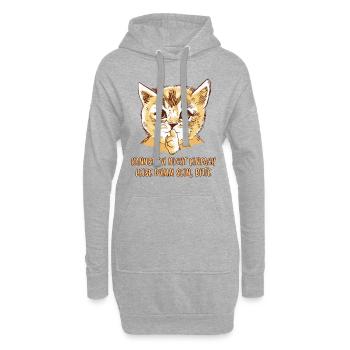 Leise Dumm Lustiger Spruch Frech Katzen Geschenk - Hoodie-Kleid - Grau meliert - Vorne