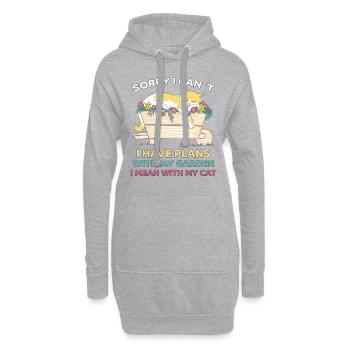Chats Fleurs de jardin Drôle Dire Cadeau de chat - Sweat-shirt à capuche long Femme - gris chiné - Devant