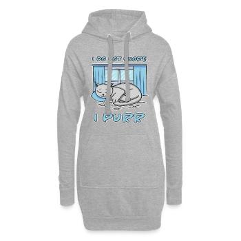 Purring Snoring Funny Saying Cat Gift - Hoodie Dress - heather grey - Front