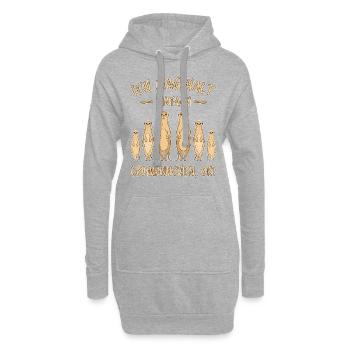 Erdmännchen Lustige Spruch Tier Mangusten Geschenk - Hoodie-Kleid - Grau meliert - Vorne