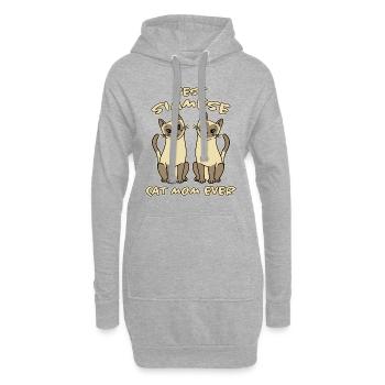 Siamese Spruch Katze Mama Lustige Siamese Geschenk - Hoodie-Kleid - Grau meliert - Vorne