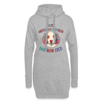 Berger australien Mama Fun Shepherd Dog Cadeau - Sweat-shirt à capuche long Femme - gris chiné - Devant