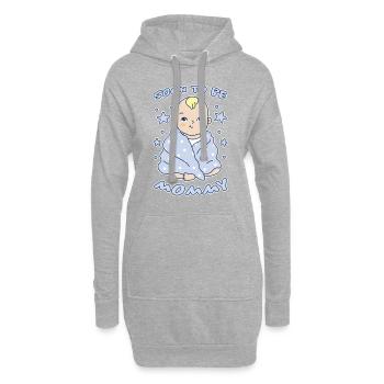 Bébé Maman Mère Grossesse Dire Cadeau - Sweat-shirt à capuche long Femme - gris chiné - Devant