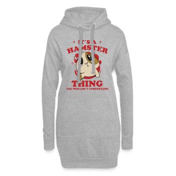 Hamster disant amusant drôle cadeau de hamster nain - Sweat-shirt à capuche long Femme - gris chiné - Devant