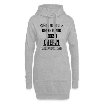 Chefin Mama Lustiger Spruch Familie Beruf Geschenk - Hoodie-Kleid - Grau meliert - Vorne