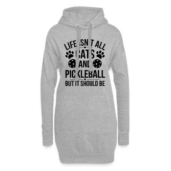 Pickleball Spruch Katze Lustig Pickleball Geschenk - Hoodie-Kleid - Grau meliert - Vorne