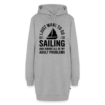 Segeln Spruch Segler Segeln Geschenk - Hoodie-Kleid - Grau meliert - Vorne