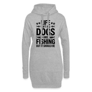 Angeln Spruch Fischen Hunde Lustig Angler Geschenk - Hoodie-Kleid - Grau meliert - Vorne