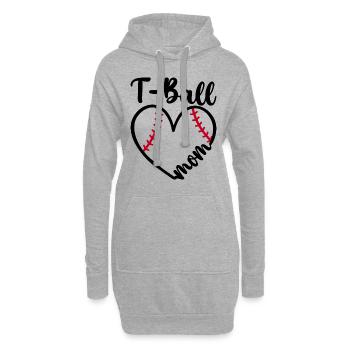 Maman Joueuse De T-Ball Fan De Baseball - Sweat-shirt à capuche long Femme - gris chiné - Devant