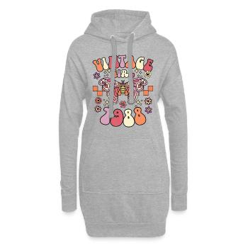 Groovy und Retro 1988 Frau 35 Jahre Jubiläum - Hoodie-Kleid - Grau meliert - Vorne