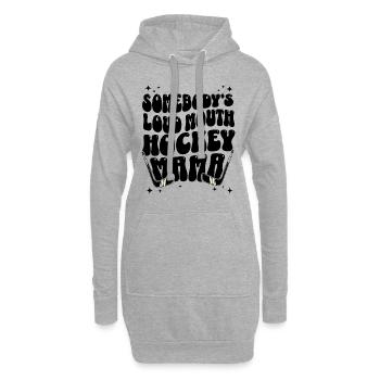 Humorvolle Phrase Mama Hockeyspieler - Hoodie-Kleid - Grau meliert - Vorne