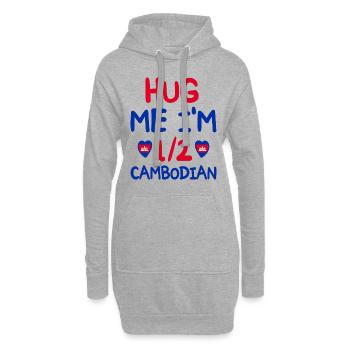 Kambodschanischer Humor Ich bin halb Kambodschaner - Hoodie-Kleid - Grau meliert - Vorne