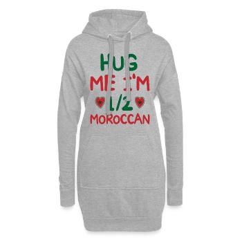 Humour Marocain Je Suis À Moitié Marocain - Sweat-shirt à capuche long Femme - gris chiné - Devant