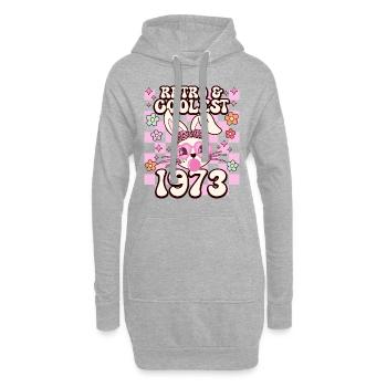 Rétro Cool Fille Née En 1973 50 Ans Anniversaire - Sweat-shirt à capuche long Femme - gris chiné - Devant