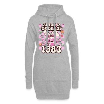 Rétro Cool Fille Née En 1983 40 Ans Anniversaire - Sweat-shirt à capuche long Femme - gris chiné - Devant