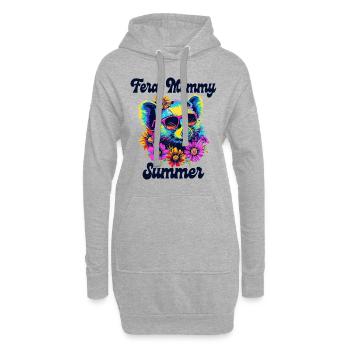 Mama Sommerblumen liebt Opossums Mama - Hoodie-Kleid - Grau meliert - Vorne