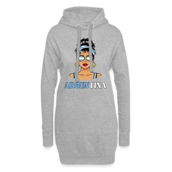 Drapeau Argentine Femme Argentine - Sweat-shirt à capuche long Femme - gris chiné - Devant
