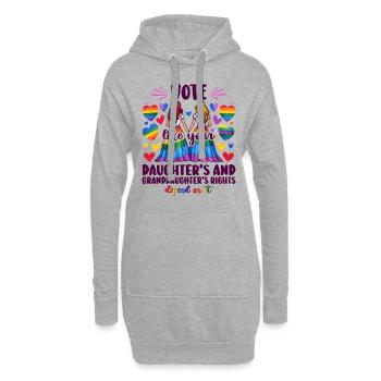 Oma Feminismus Tochter Kleines Mädchen Oma - Hoodie-Kleid - Grau meliert - Vorne