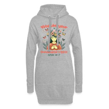 Oma Feminismus Kleines Mädchen Oma - Hoodie-Kleid - Grau meliert - Vorne